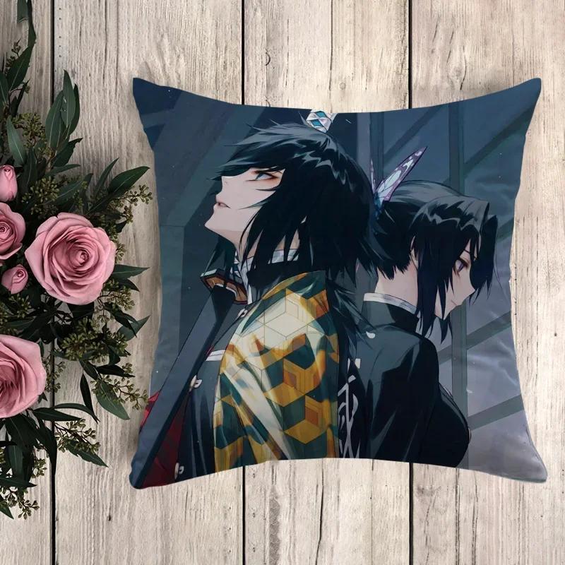 

Подушка Клинок, рассекающий демонов Декоративные наволочки Чехол для подушки Чехлы для постельных подушек Наволочка Украшение для автомобиля Диван 60x60cm синий