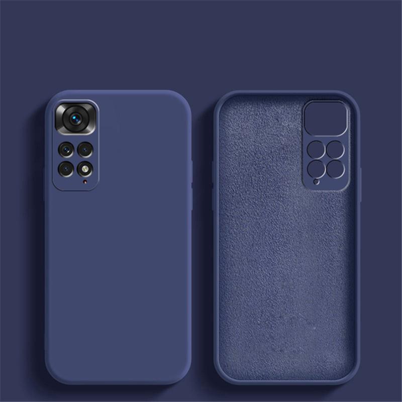 Original Liquid Silicone Phone Case For Xiaomi Redmi Note 12 11 10 Pro 11S 10S A1 10C 10A Poco X4 X3 NFC M5 M4 M3 Pro 4G 5G Shockproof Square Cover