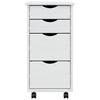 MOSS Mobile Drawer Cabinet in White Solid Pine Wood