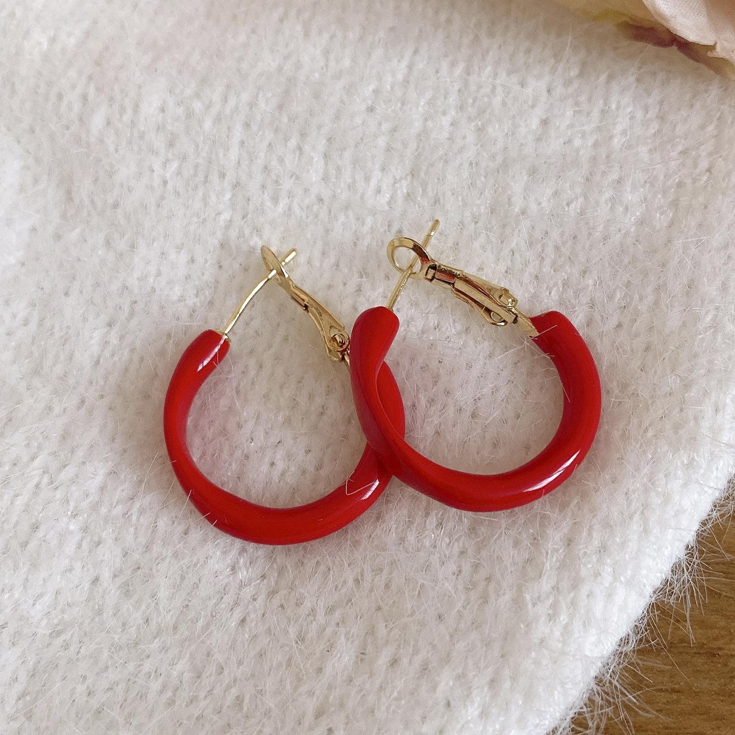 Ретро серьги-кольца в гонконгском стиле с капающим маслом, серьги класса люкс, простые серьги