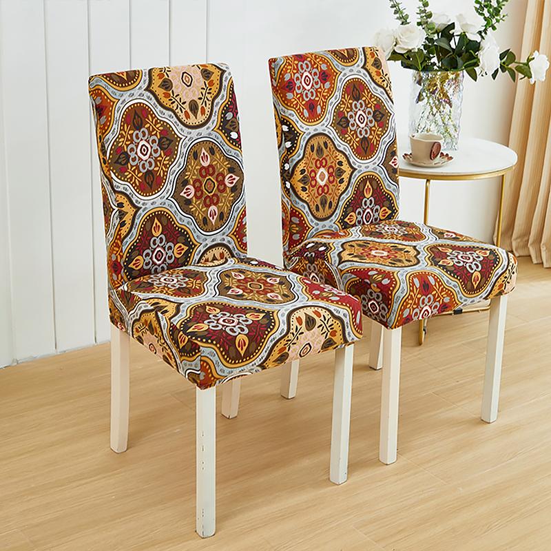 Printed Chair Covers Adjustable Dining Chair Cover Big Elastic Chairs Protector Kitchen Wedding Desk Stretch Modern Geometric