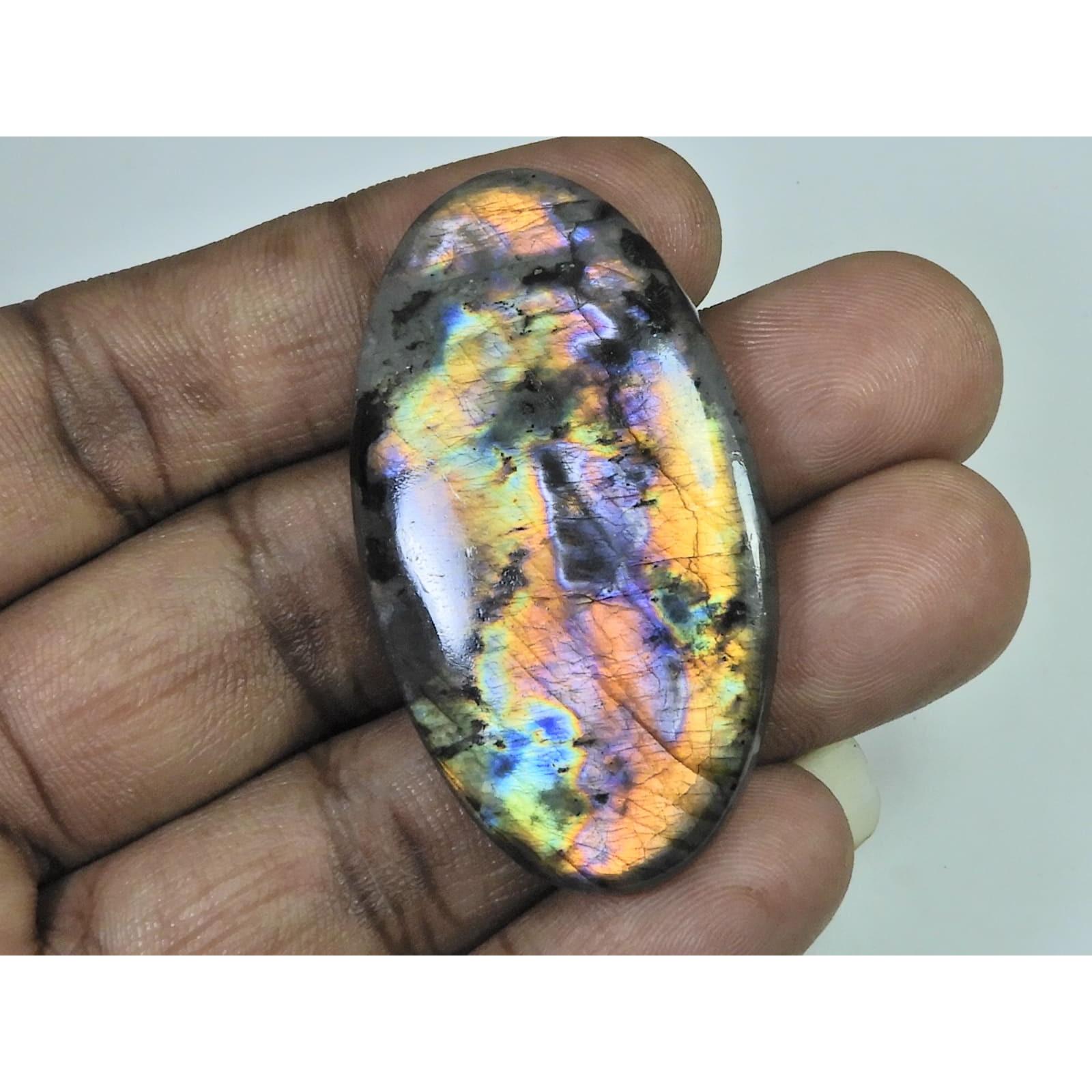 

26X50X05MM Natural Purple Labradorite Spectrolite Oval Loose Gemstone 78Cts. D-427