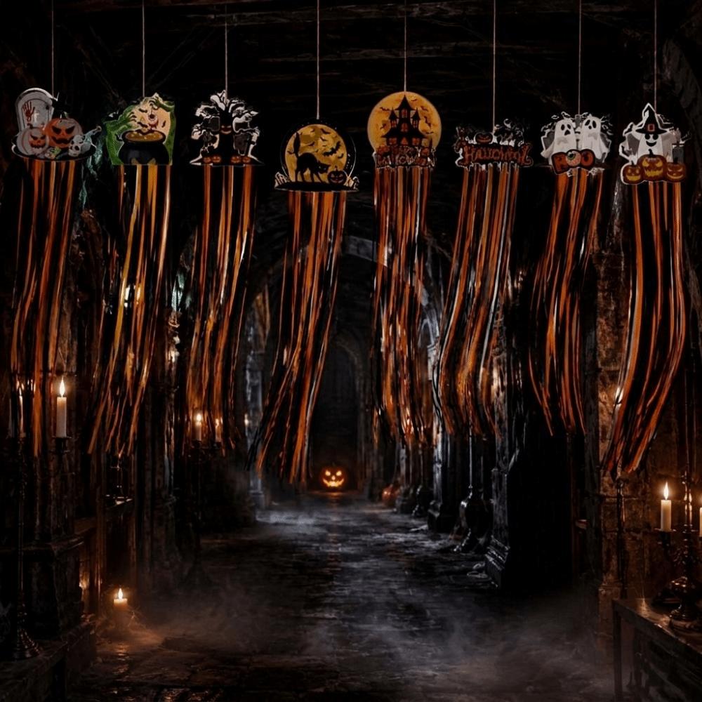 8Pcs Creative Halloween Pumpkin Hanging Decor DIY Halloween Hanging Sign Front Door
