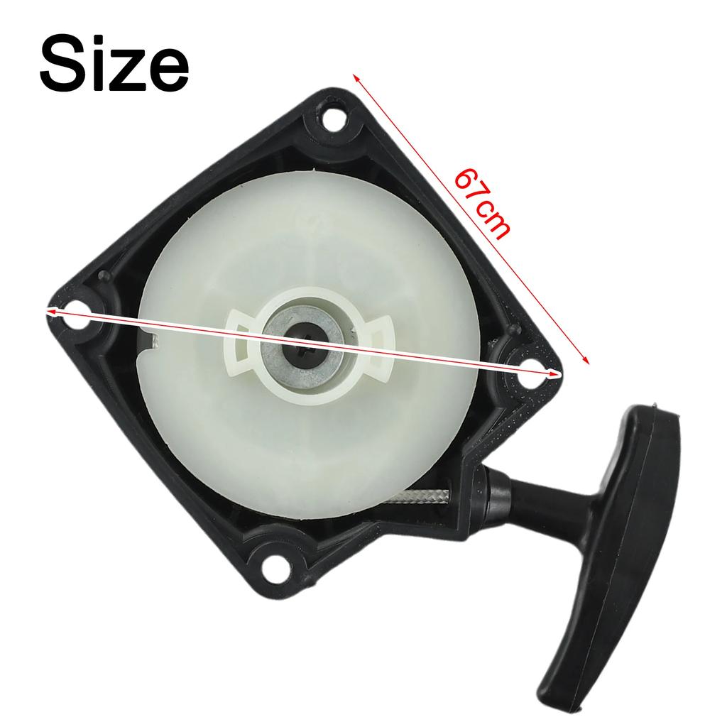 Seilzugstarter für 22,5-26-ccm-Zweitaktmotoren. Ersatzteile für Rasenmäher. Grasschneiderteile für Stand-up-Benzin-Scooter.