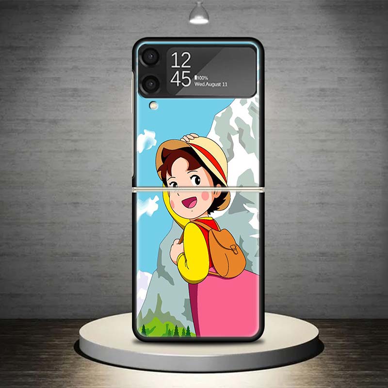 Heidi Cute Cartoon Phone Case For Samsung Galaxy Z Flip 7 6 5 4 3 5G Shockproof Cover Z Flip7 Flip6 ZFlip5 Flip3 Flip4 Luxury Sh
