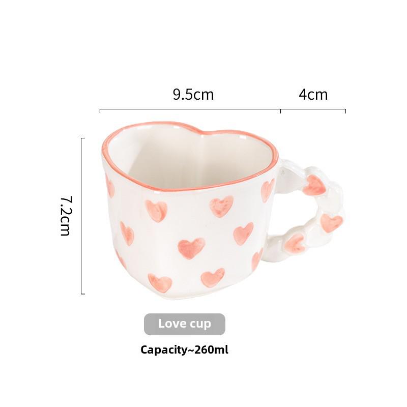 

Милая керамическая кофейная чашка с блюдцем в виде девушки - расписанный вручную розовый дизайн с любовью 201-300ml