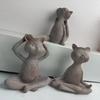 Yoga Cat Figurine Creative Cute Laughing Cat Statue Whimsical Yoga Cat Resin Cat Decor Funny Stretching Kitty Statue Design Cat