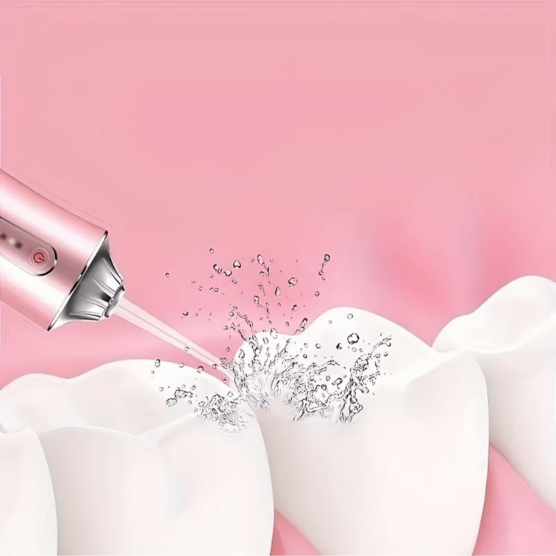 1PACK Cordless Electric Water Floss Kit with 4 Nozzles - 360 ° Rotatable Nozzle, USB Charging for Daily Dental Care and Gum Cleaning