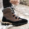 Men's Waterproof High-Top Snow Boots, Plus Velvet Lining, Non-Slip, Warm Plush, Winter Outdoor Casual Cotton Shoes