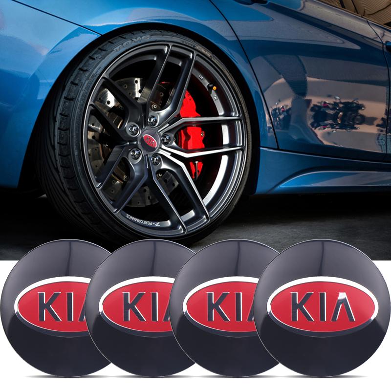4 ks 56/60/65/68MM Pro KIA Rio Ceed Sportage Cerato Soul Sorento Picanto Optima Krytky středových kol auta Samolepka na kryt kola