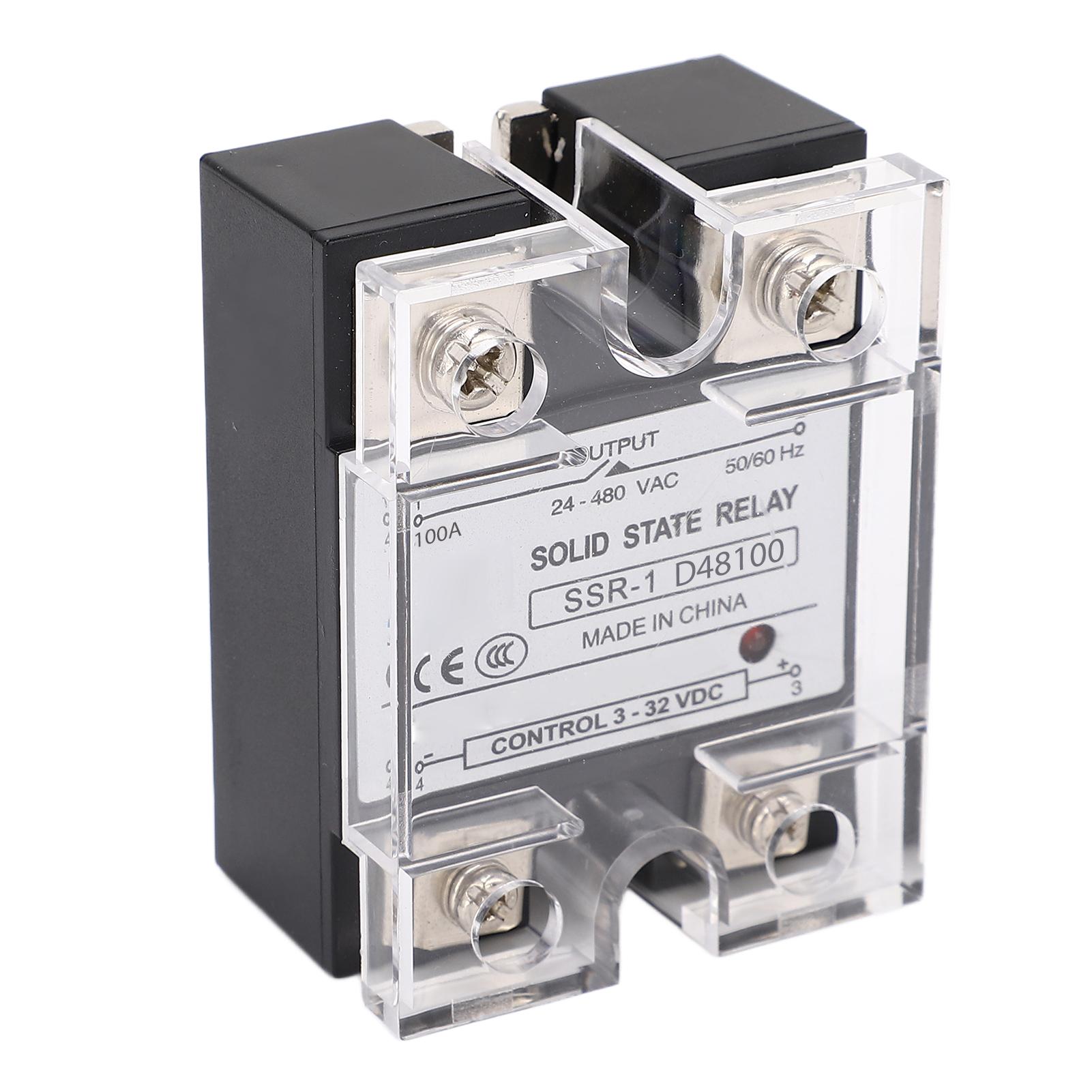 

DC to AC Solid State Relay 100A Anti Electromagnetic Interference SSR Module for Street Lighting 24‑480VAC