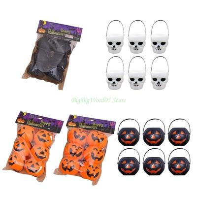 24TE Halloween Flame Bucket Witch Pumpkin Decoration Props Create Spooky for Parties and Celebrations
