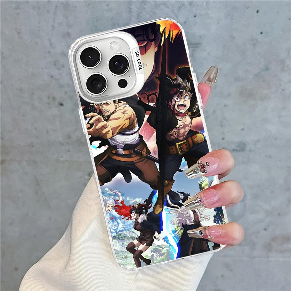 Black Clover Phone Case For IPhone 16 15 14 13 12 11 Pro Max X XR XSMAX 8 7 Plus Matte Shockproof Back Cover
