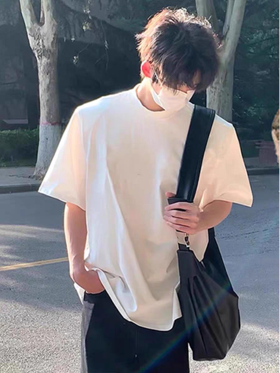 

Summer Arrival Unisex Trendy T-shirt with Padded Shoulders - Hong Kong Style Large
