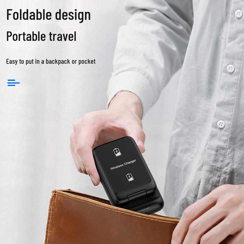 3-in-1 Foldable Wireless Charger for Apple Phones, Watches & Earbuds
