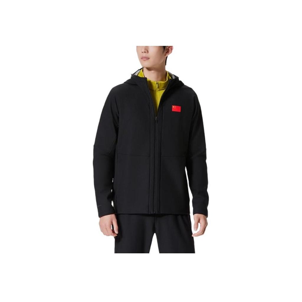 Anta Champion All-Weather Series Winter Olympics National Flag Hooded Zip-Up Long Sleeve Jacket Men Jacket Black 152340702-3