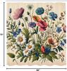 Rideau de douche Eucalyptus Fleuri, Prairie Colorée Fleurie Fleurs Sauvages Thème Botanique, Tissu Tissu Décoration de Salle de Bain