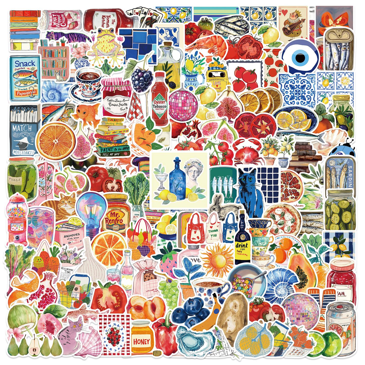 

50/100/150PCS Mediterranean Tomato Stickers Laptop Aesthetic Graffiti Room Skateboard Waterproof Scrapbooking Phone Sticker Toys