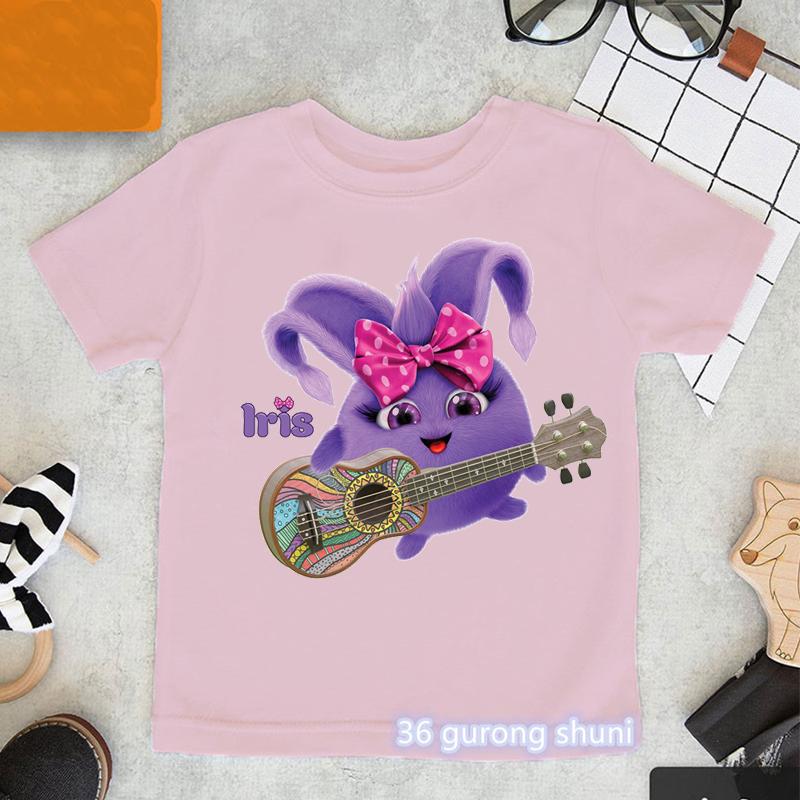 Kawaii Girls TShirts Cartoon Sunny Bunnies Graphic Print Baby Girls Clothes Fashion Aesthetic Children Tshirts Pink Shirt Tops