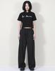 Deumakeu Solid Stripe Wide Pants Black