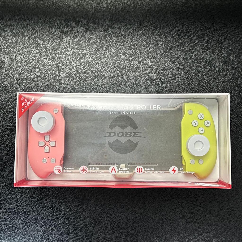 Nintendo Switch OLED Ergonomic Controller Grip with Gravity Induction of Six-Axis Gyroscope, Double Motor Vibration, Kickstand and Game Card Slot