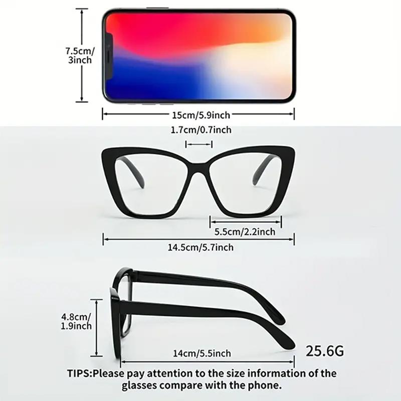 1Pc Classic Fashion Cat Eye Frame Non-Prescription Glasses Casual Fashion Item Glasses Suitable for Daily Wear, Studying, Readin
