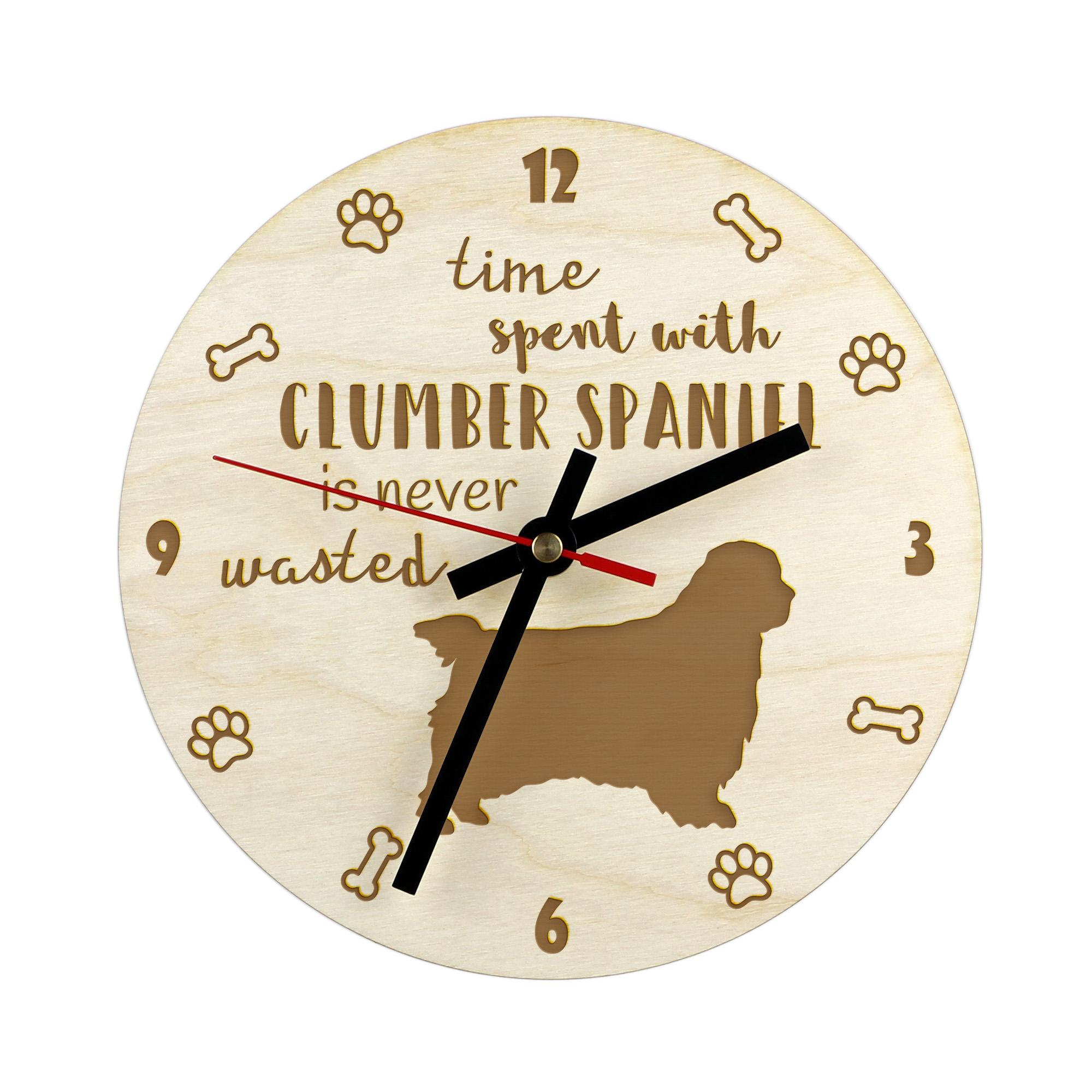 

Clumber Spaniel - clock with dog, wooden clock with engraving, personalised clock by Art-Dog