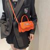PU Leather Alligator Pattern Small Square Handbag Bow Design Women's Solid Color Fashion Shoulder Crossbody Bag AVE