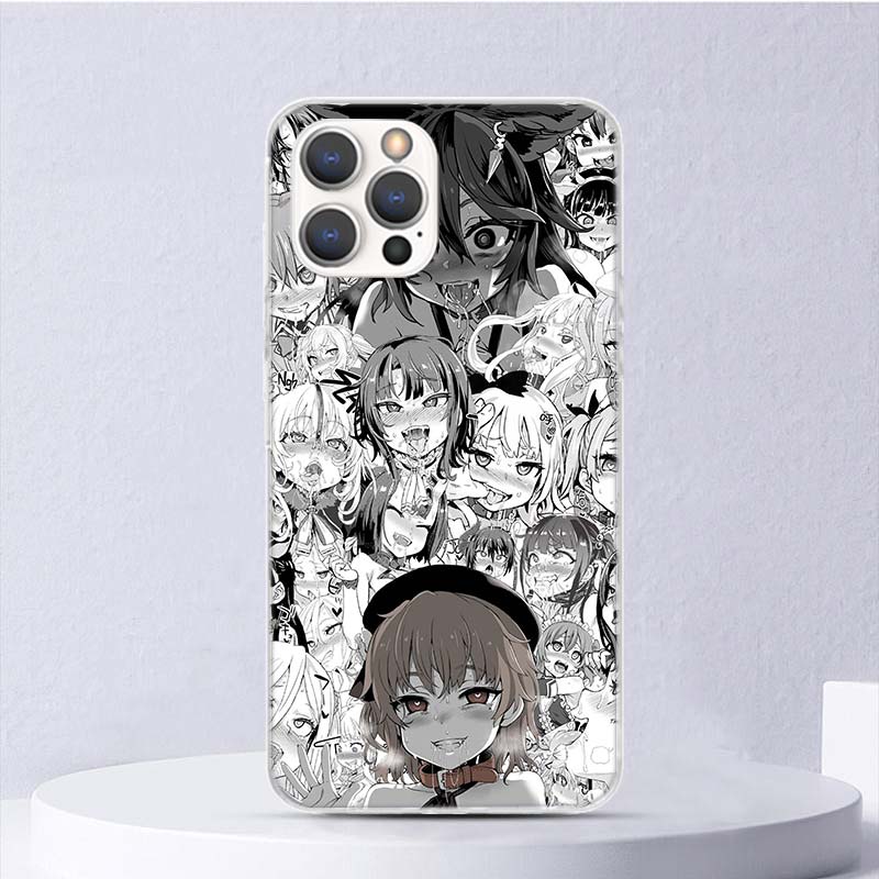 Anime Mädchen Japan Manga Gesicht Weiche Hülle Für iPhone 11 12 13 Mini 14 Pro Max Apple Handyhülle X XS XR SE 7 Plus 8 + 6 6S 5S Funda