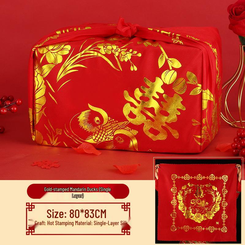 Вышитый Свадебный Набор: Красный конверт, Приданое невесты, Счастливый набор таза и ткани