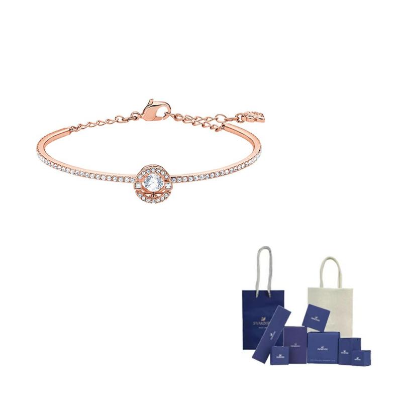 Swarovski Sparkling Dance Artificial Crystal Bangles Womens Rose Gold tone Plated F-Original Brand Box And Bag