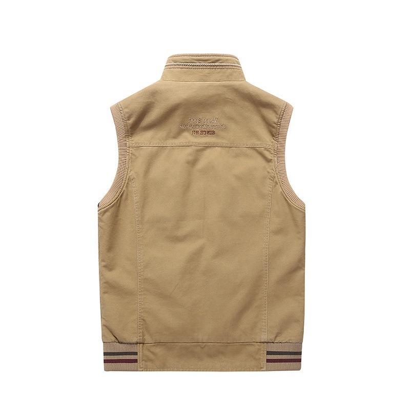 Men'S Casual Vest Wearing Cotton Vest On Both Sides, Double-Sided Multi-Pocket Horse Clip Men'S Spring
