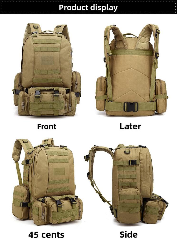 Camouflage Tactical Bag Combination Heavy-duty Hiking Bag Large Capacity Outdoor Hiking and Fitness Backpack Sports Backpack