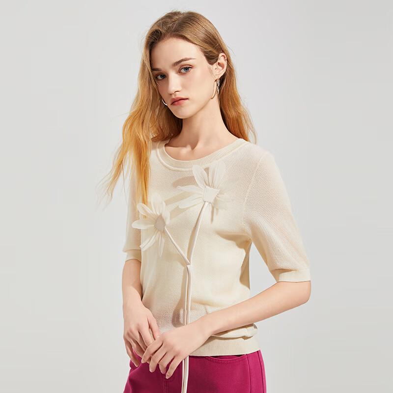 Women's Round Neck Short Sleeve Knit Top