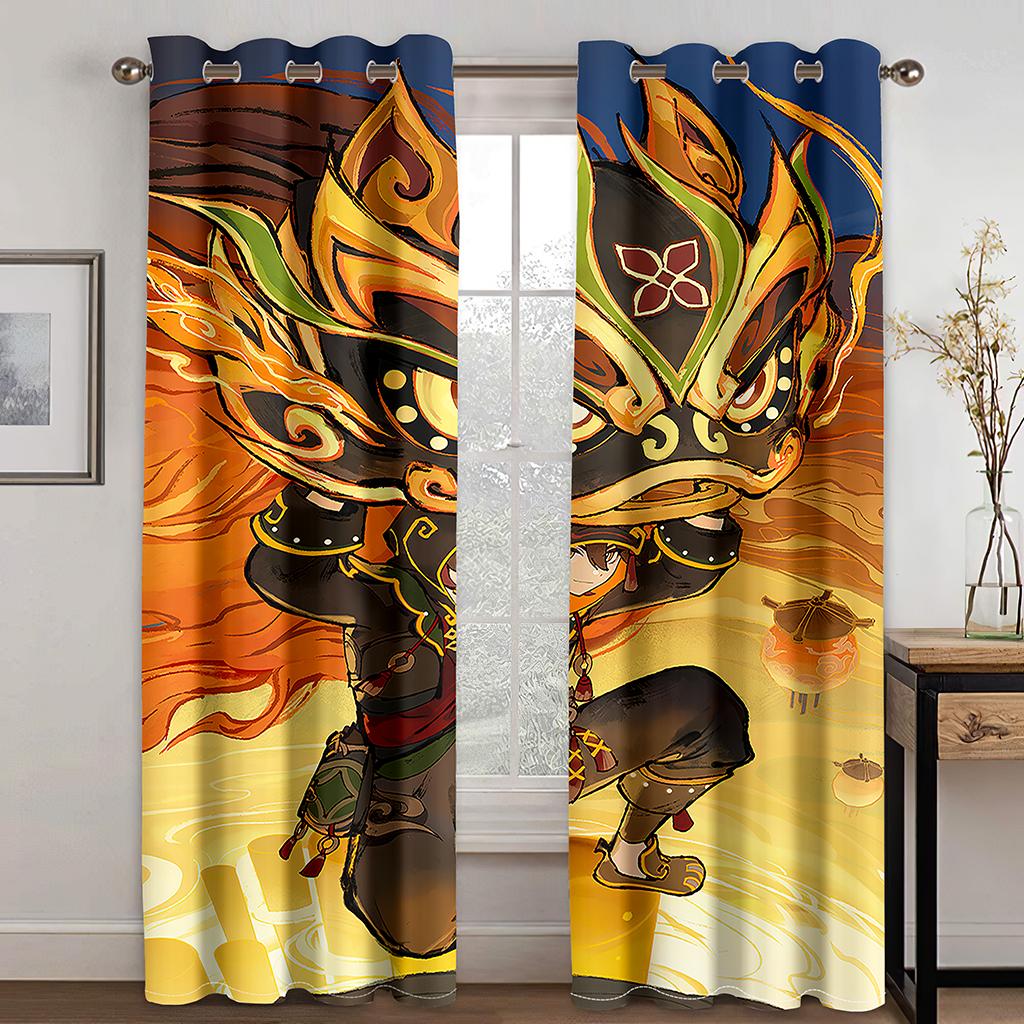 3D kreslené postavičky Sexy Beauty Curtain 2 Panel Obývací pokoj Ložnice Studovna Dětský pokoj Dekorativní závěsy