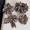 Korean Retro Plaid Scrunchie Hair Tie Headband for Women