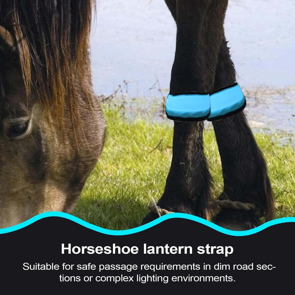 Horse Leg Straps 4 Pieces Animals Safety Gear Horse Leg Bands With LED Light For Grassland Stables Equestrian Night Riding
