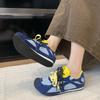 Fashion Women's Luxury Flat Sneakers, Patchwork Leather Shoes, Air Mesh, Running and Walking, Couples Wear, Fall 2025 Designer Retro