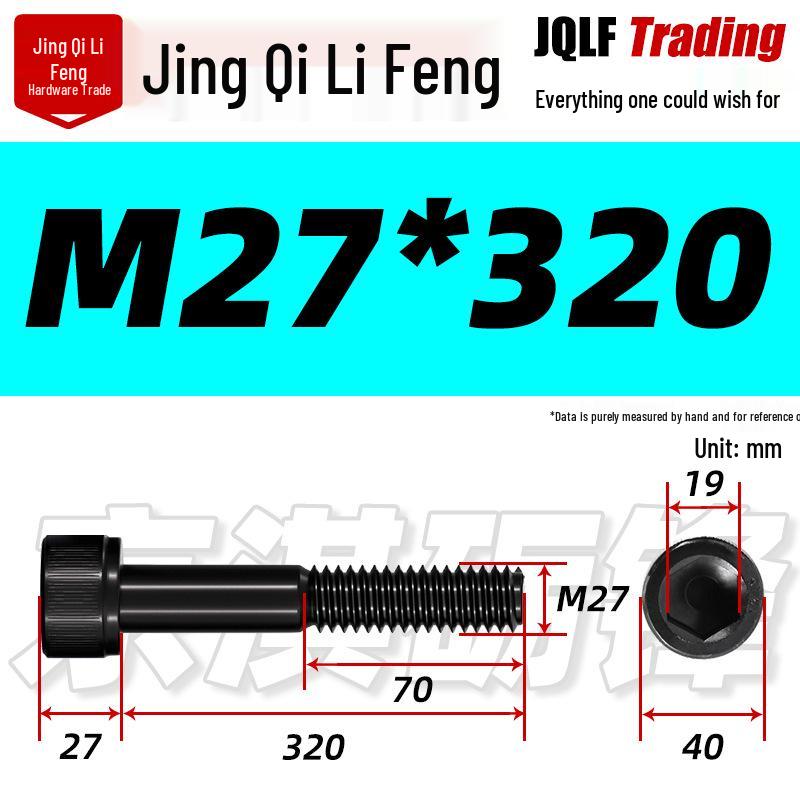 M20-M27 High Strength Blackened Hex Socket Head Cap Screw with Knurled Cylindrical Half Thread