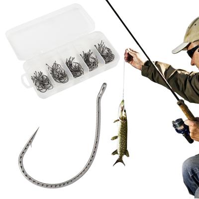 100PCS/Box Fishing Hooks Set High Carbon Steel Barbed FishHooks Fish Hooks for Freshwater Saltwater Fishing Accessories