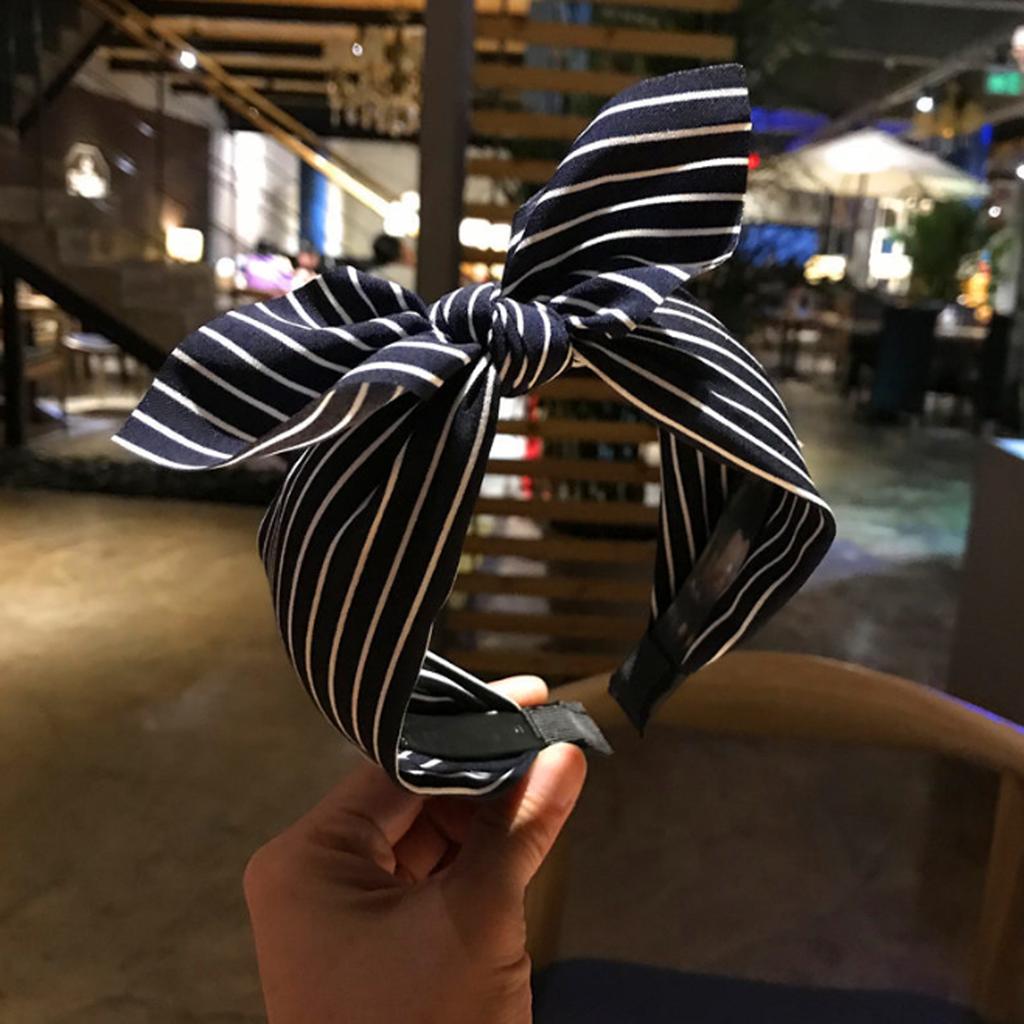 PROLY New Fashion Hairband For Women Striped Big Bowknot Headband Light Casual Headwear Summer Classic Hair Accessories Girls