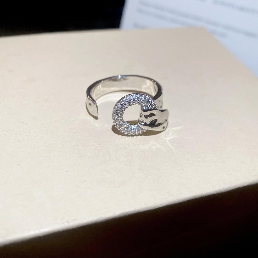 Maillard Vintage Geometric Flower Tiger's Eye Open Ring Simple Index Finger Ring Jewelry