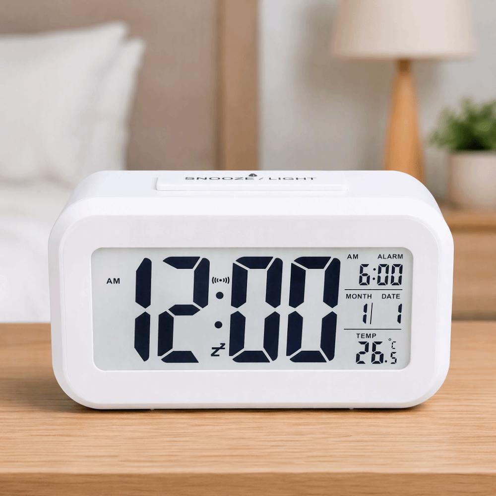 Temperature Display Digital Alarm Clock Battery Operated Bedside Alarm Clock For Bedside