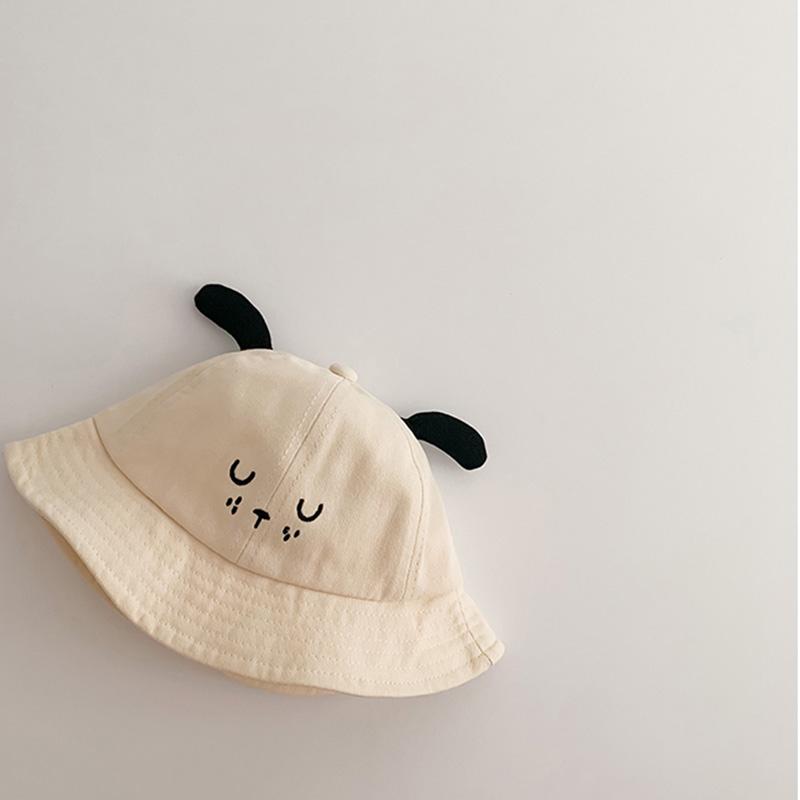 Cute Ear Baby Sunshade Basin Cap Cartoon Kids Fisherman Caps 6-24M Boys Girls Thin Cotton Sun Visors Children Sunscreen Bucket Hats