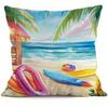 Home Decor Summer Beach Scenes Decorative Pillow Covers Pattern Cushion Cover Suitable For Sofa Bedroom Car Pillow Cover