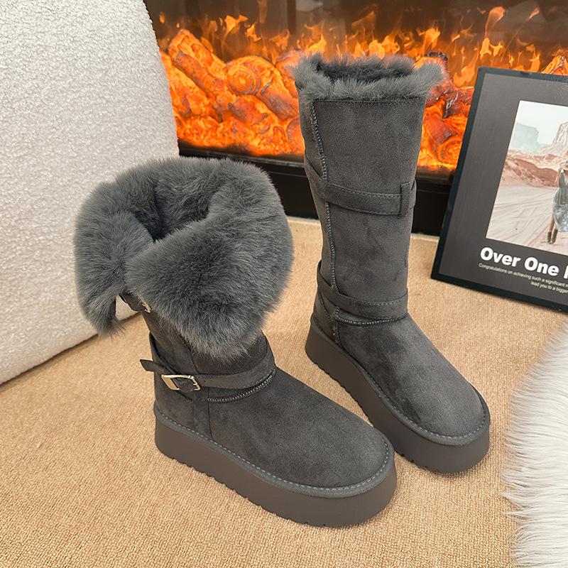 

Women s thick soled fashion winter lightweight warm anti cold snow boots non-slip casual sneakers cotton boots 35
