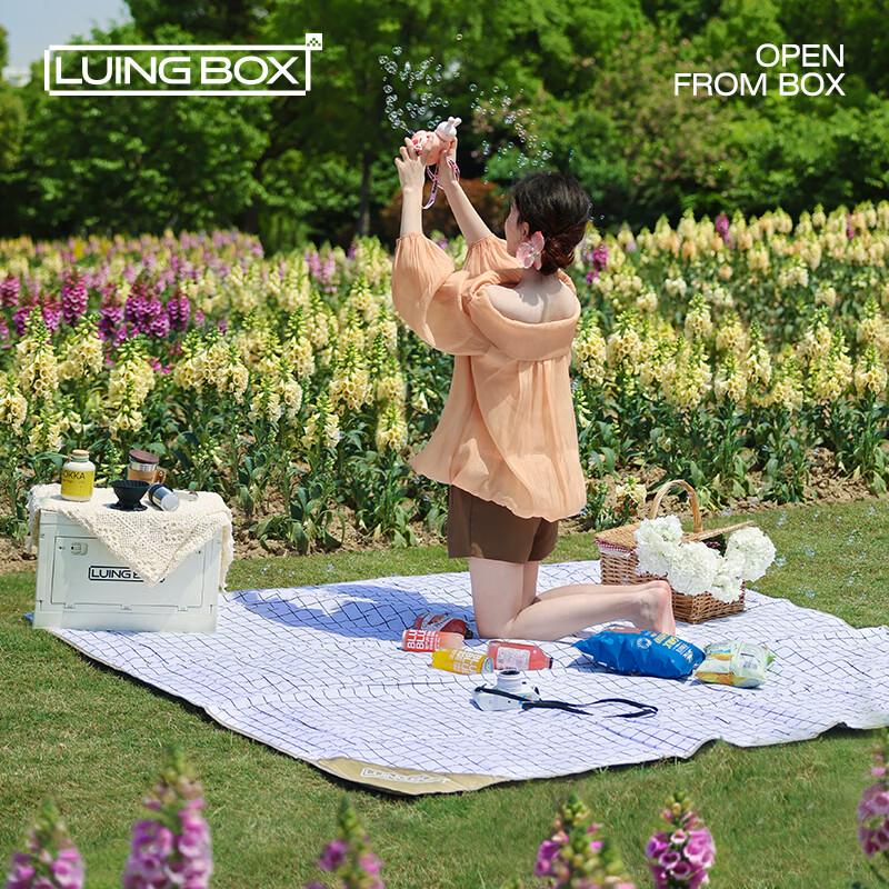 LUING BOX Lightweight Plaid Picnic Mat