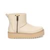 UGG F19 Stivali da Neve Classici Rebel Biker Mini con Fodera in Pelliccia da Donna Stivali da Neve Rosa 1105313-BONE