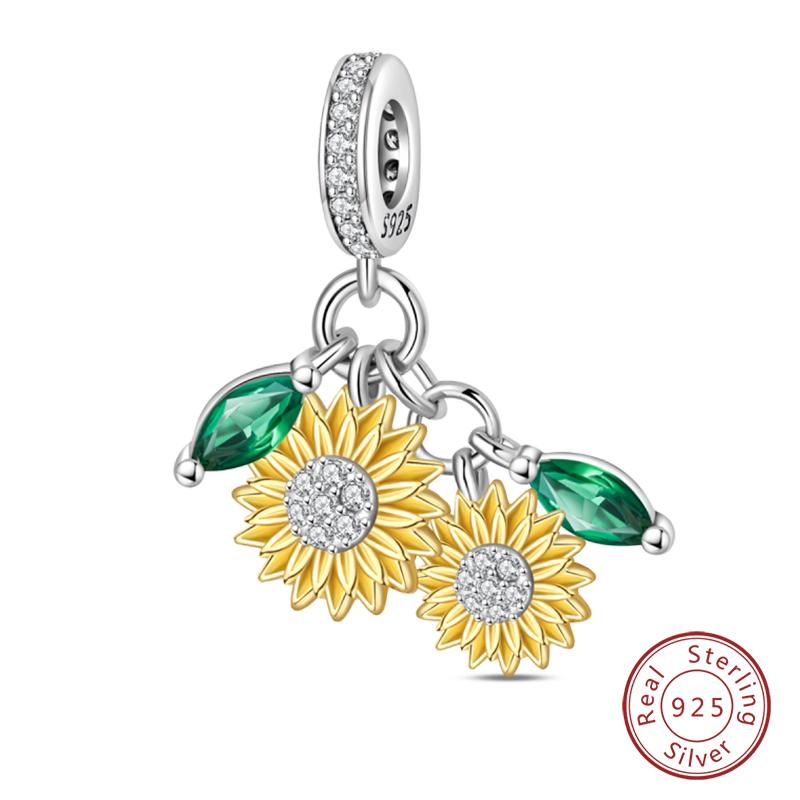 100% Copper Cute Little Bear Butterfly Flamingo Charms Beads Rose Princess Pendants Fit Diy Bracelets Jewelry Gifts