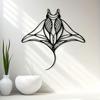 Vintage Stingray Silhouette Metal Wall Art Rust Resistant Ironwork Coastal Home Decor